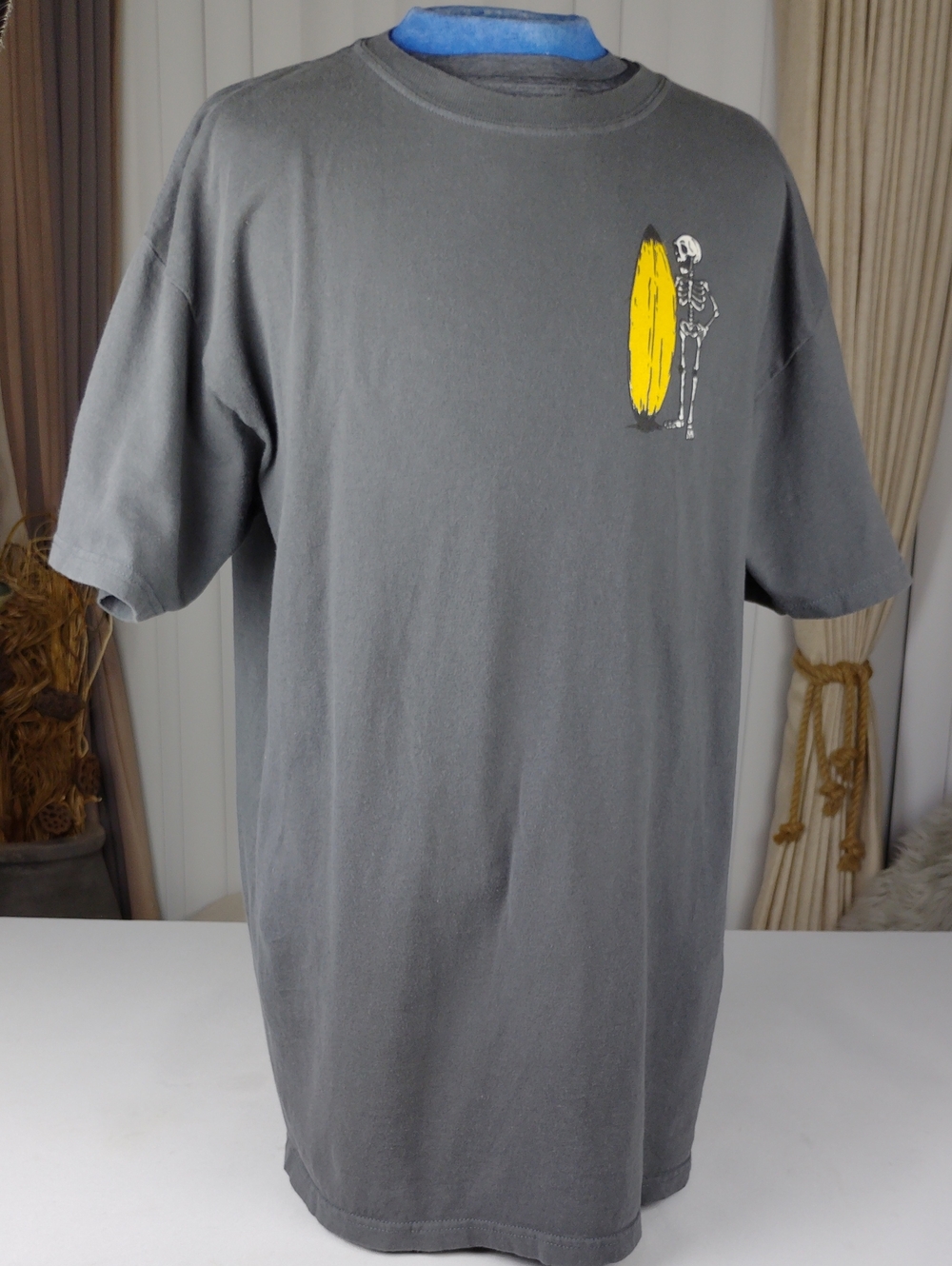 Call Your Mother Gray Graphic Short-Sleeve Tee with Yellow Surfboard Accent.